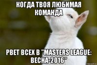 когда твоя любимая команда рвет всех в "masters league: весна-2016"