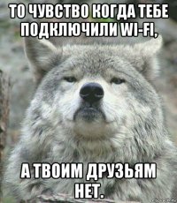 то чувство когда тебе подключили wi-fi, а твоим друзьям нет.