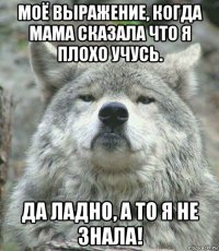 моё выражение, когда мама сказала что я плохо учусь. да ладно, а то я не знала!