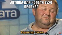 антоша для чого ти вухо пробив? 