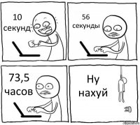 10 секунд 56 секунды 73,5 часов Ну нахуй