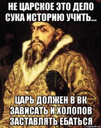 не царское это дело сука историю учить... царь должен в вк зависать и холопов заставлять ебаться