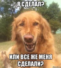 я сделал? или все же меня сделали?