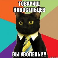 товарищ новосельцев вы уволены!!!