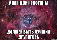 у каждой кристины должен быть лучший друг игорь