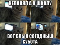 непонял а в школу вот блын согодныш субота