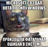 microsoft создал кота по типу windows произошла фатальная ошибка в системе