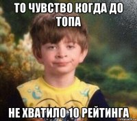 то чувство когда до топа не хватило 10 рейтинга