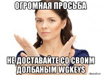 огромная просьба не доставайте со своим долбаным wgkeys