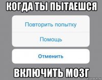 когда ты пытаешся включить мозг