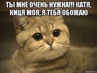 ты мне очень нужна!!! катя, киця моя, я тебя обожаю 