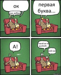 ок учи азбуку первая буква... А! Какой же ты долбоёб... ХУЙ НА!