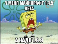 у меня майнкрафт 1.4.5 вета а надо 1.9.9