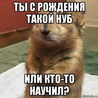 ты с рождения такой нуб или кто-то научил?