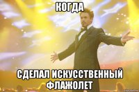 когда сделал искусственный флажолет