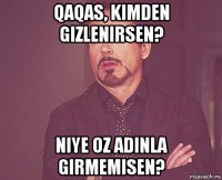 qaqas, kimden gizlenirsen? niye oz adinla girmemisen?