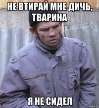 не втирай мне дичь, тварина я не сидел