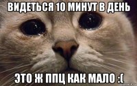 видеться 10 минут в день это ж ппц как мало :(