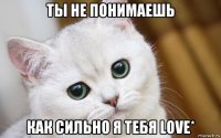 ты не понимаешь как сильно я тебя love*