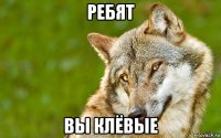 ребят вы клёвые