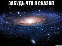 забудь что я сказал 