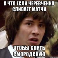 а что если черевченко сливает матчи чтобы слить смородскую