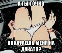 а ты точно покатаешь меня на дукато?