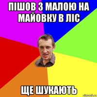 пішов з малою на майовку в ліс ще шукають