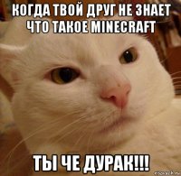 когда твой друг не знает что такое minecraft ты че дурак!!!