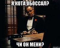 я кота обоссал? чи он мени?