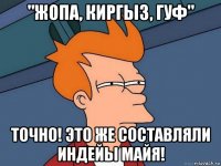 "жопа, киргыз, гуф" точно! это же составляли индейы майя!