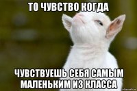 то чувство когда чувствуешь себя самым маленьким из класса