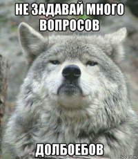 не задавай много вопросов долбоебов