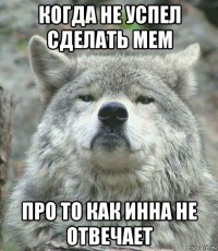 когда не успел сделать мем про то как инна не отвечает