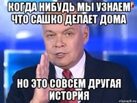 когда нибудь мы узнаем что сашко делает дома но это совсем другая история