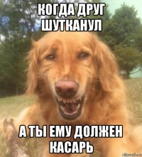 когда друг шутканул а ты ему должен касарь