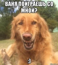 ваня поиграешь со мной? :)