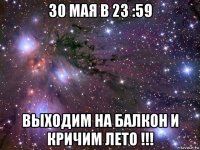 30 мая в 23 :59 выходим на балкон и кричим лето !!!