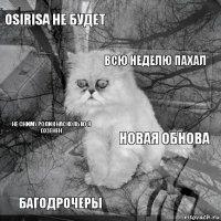 Osirisа не будет Новая обнова Всю неделю пахал багодрочеры не сниму ролик насколько я охуенен     