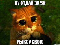 ну отдай за 5к рыксу свою