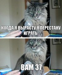 Когда я вырасту я перестану играть. Вам 37