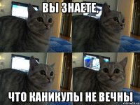 вы знаете, что каникулы не вечны