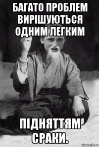 багато проблем вирішуються одним легким підняттям сраки.