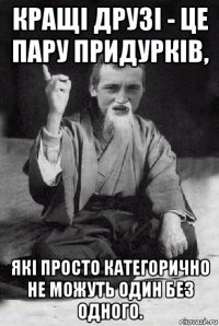 кращі друзі - це пару придурків, які просто категорично не можуть один без одного.