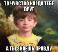 то чувство когда тебе врут а ты знаешь правду