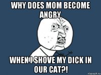 why does mom become angry when i shove my dick in our cat?!