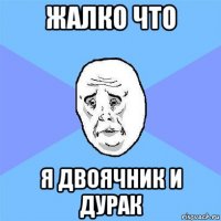 жалко что я двоячник и дурак