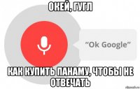 окей, гугл как купить панаму, чтобы не отвечать