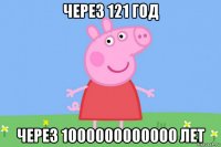 через 121 год через 1000000000000 лет