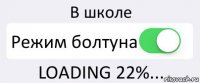 В школе Режим болтуна LOADING 22%...